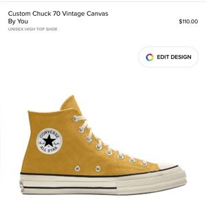 Converse- Yellow High Top Chunky Vintage Bottom
